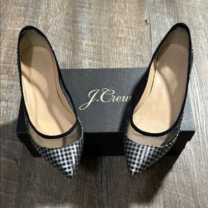J. Crew Women's Black and White Gingham Flats